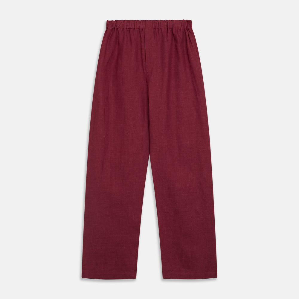 Burgundy Linen Modern Pyjama Set