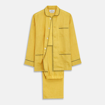 Ochre Linen Modern Pyjama Set Image 1