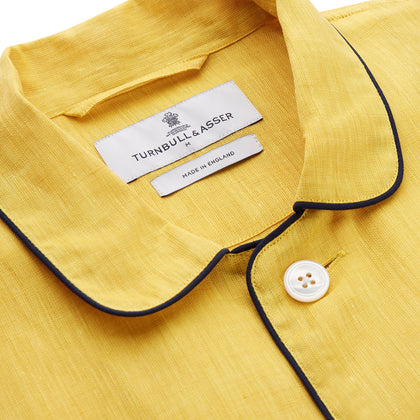 Ochre Linen Modern Pyjama Set Image 4