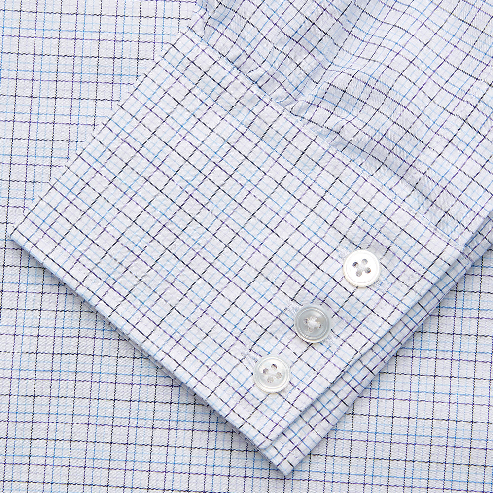Purple Multi Check Regular Fit Mayfair Shirt