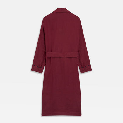 Burgundy Linen Piped Gown Image 5