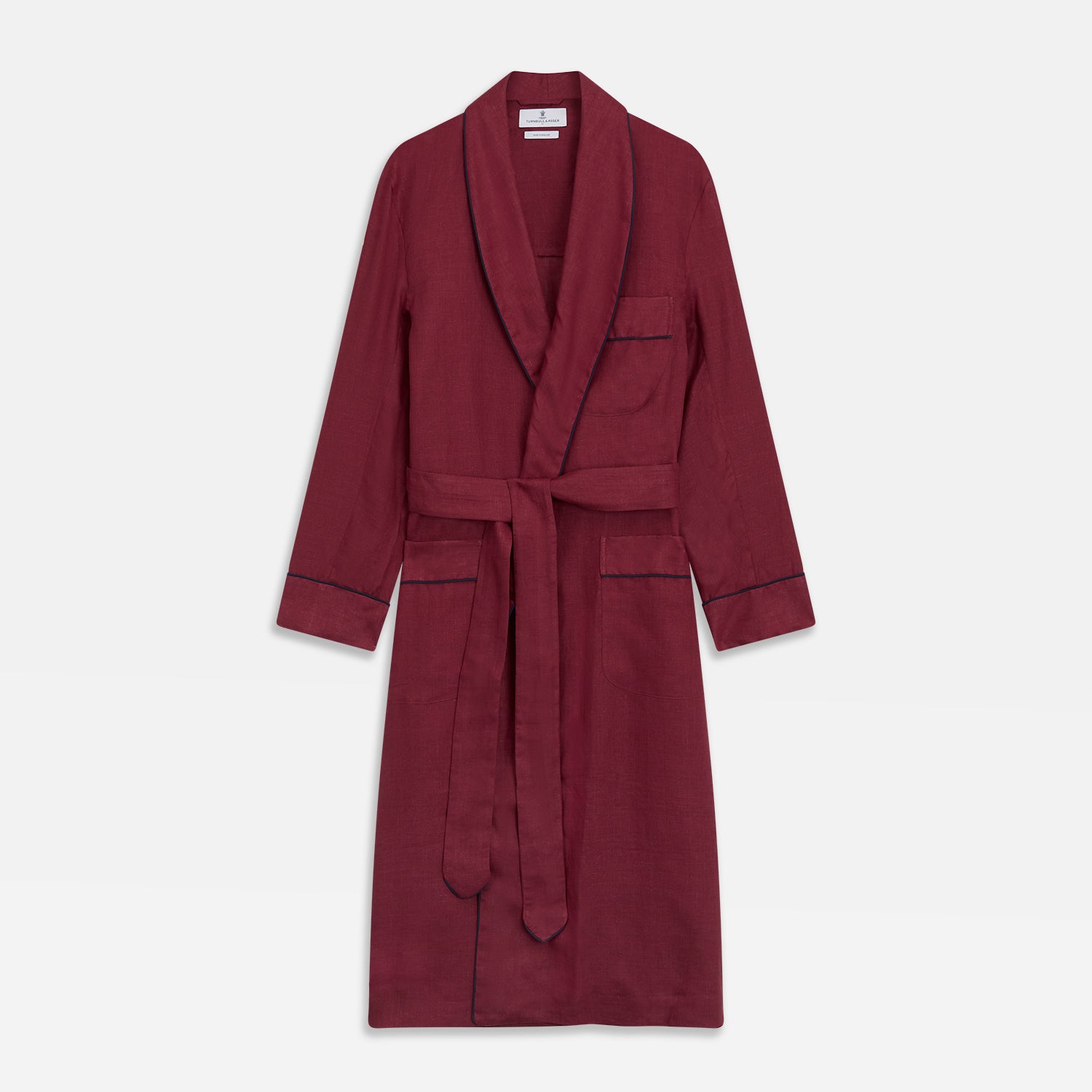 View 2 of product Burgundy Linen Piped Gown