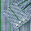 View 3 of product Green and Blue Fancy Check Regular Fit Shirt with T&A Collar