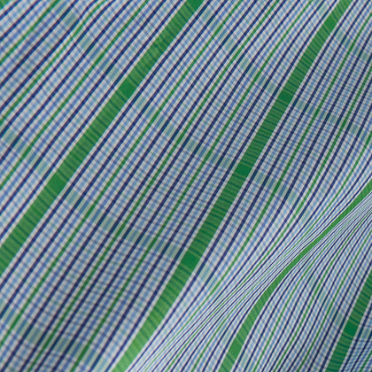 Green and Blue Fancy Check Regular Fit Shirt with T&A Collar Image 3