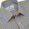 View 4 of product Yellow and Blue Fancy Check Regular Fit Shirt with T&A Collar