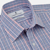 Pink and Blue Fancy Check Regular Fit Shirt with T&A Collar