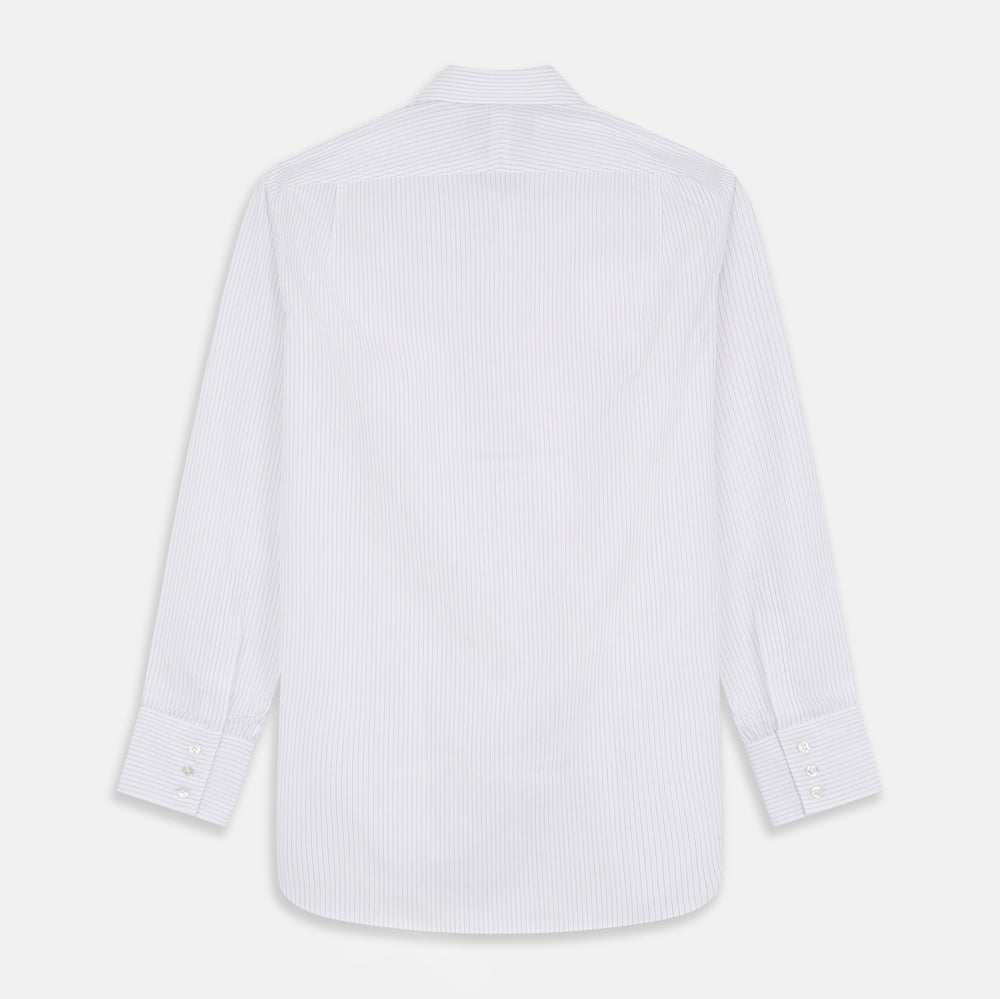 Red & White Stripe Sea Island Quality Cotton Regular Fit Mayfair Shirt