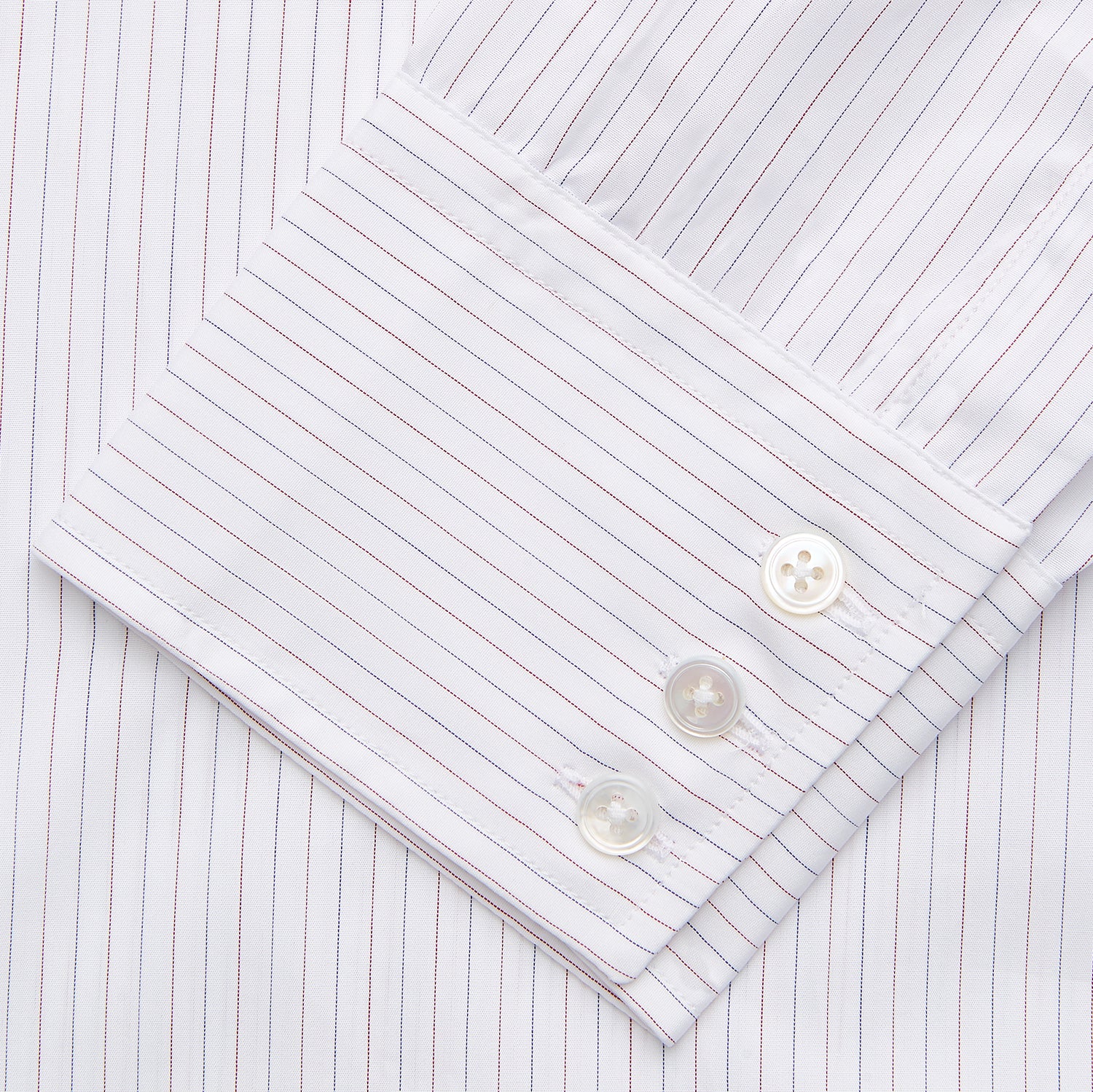 View 3 of product Red & White Stripe Sea Island Quality Cotton Regular Fit Mayfair Shirt