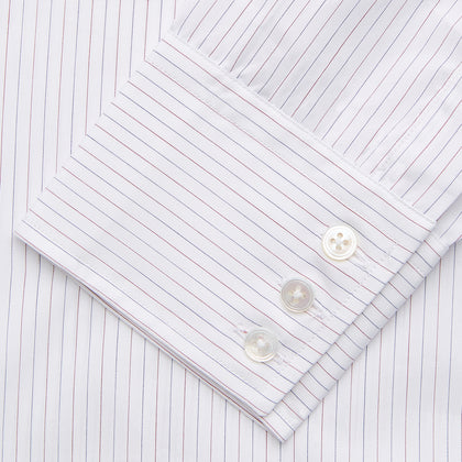 Red & White Stripe Sea Island Quality Cotton Regular Fit Mayfair Shirt Image 2