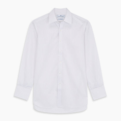 Red & White Stripe Sea Island Quality Cotton Regular Fit Mayfair Shirt Image 5