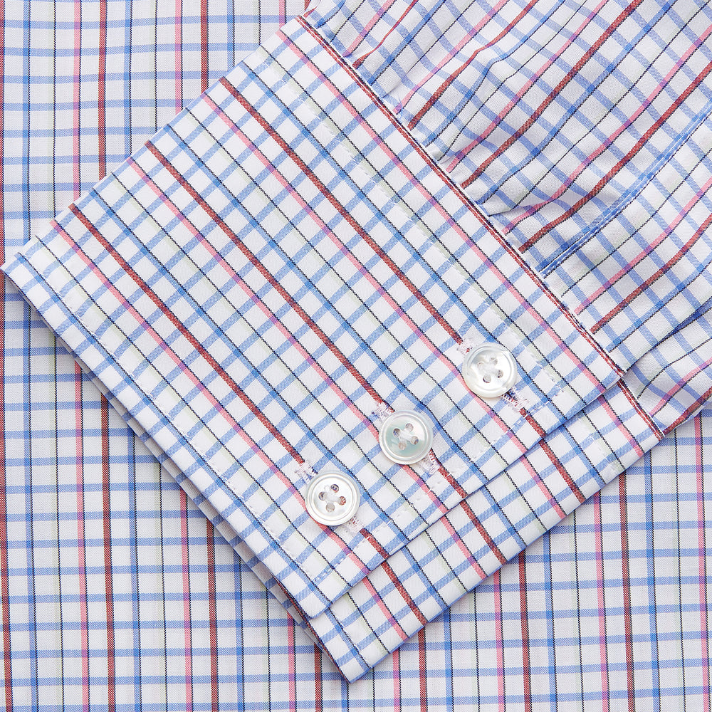 Red Multi Blazer Check Regular Fit Mayfair Shirt