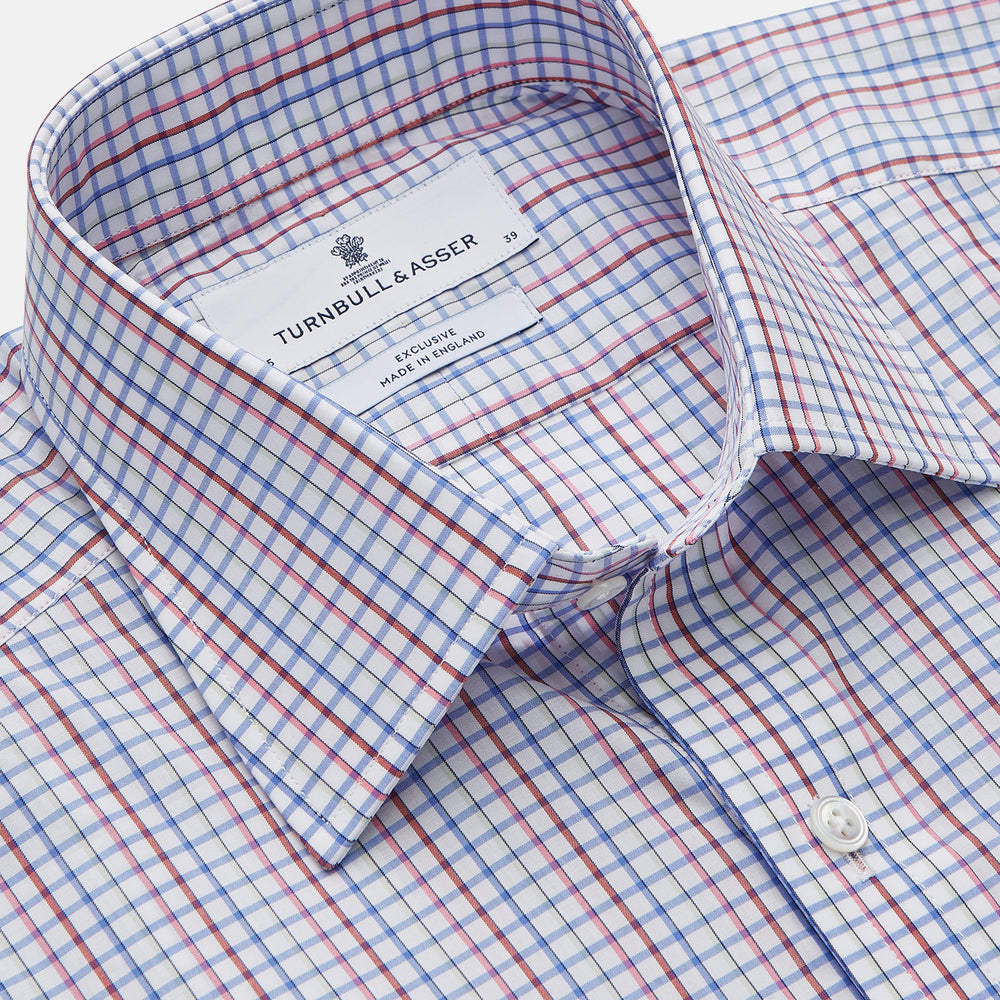 Red Multi Blazer Check Regular Fit Mayfair Shirt