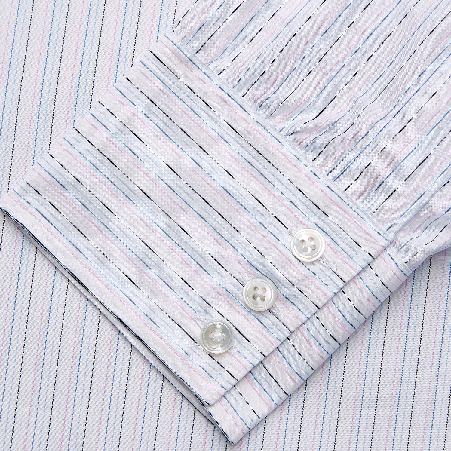 View 3 of product Blue Multi Stripe Regular Fit Mayfair Shirt