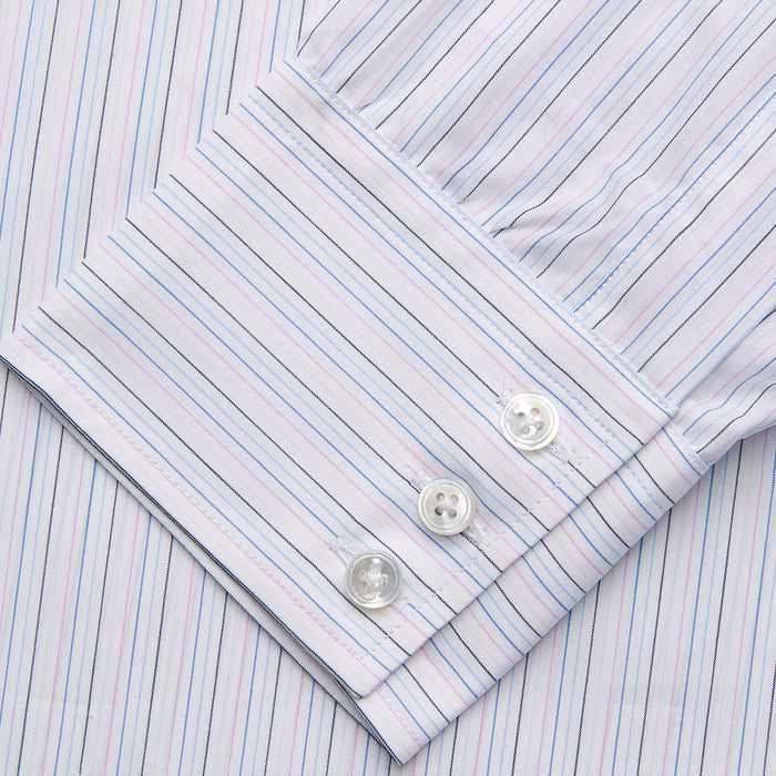 Blue Multi Stripe Regular Fit Mayfair Shirt Image 2