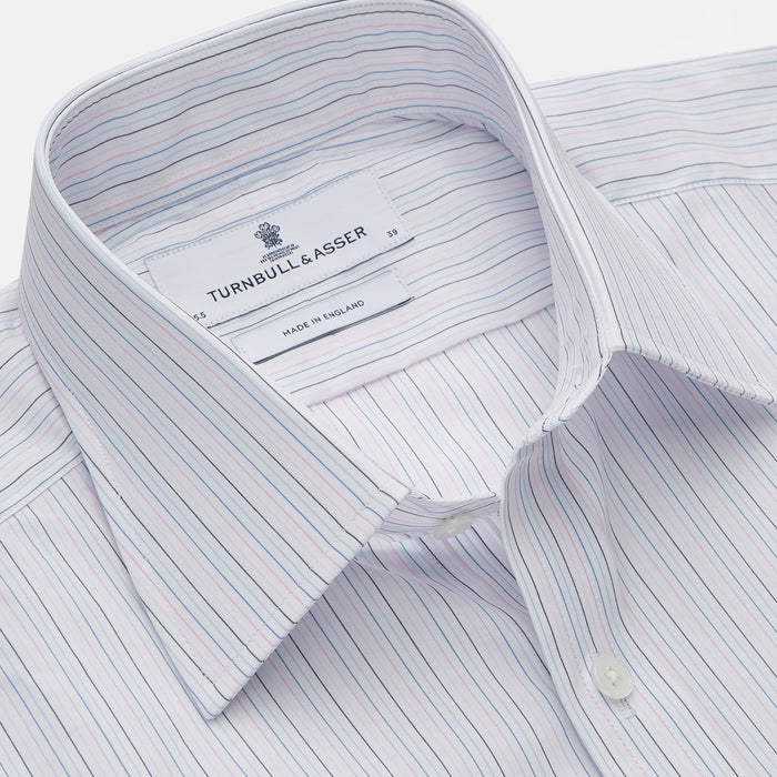 Blue Multi Stripe Regular Fit Mayfair Shirt Image 1
