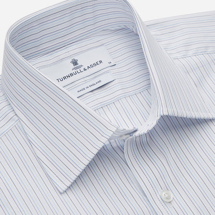 Purple Multi Stripe Regular Fit Mayfair Shirt Image 1