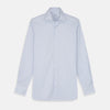 Sky Blue Bengal Stripe Tailored Fit Shirt with Kent Collar and 2-Button Cuffs
