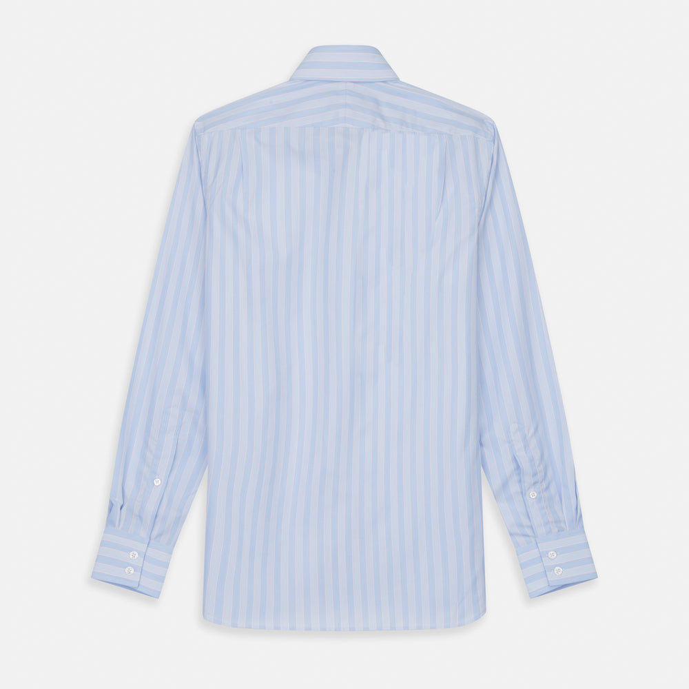 Pink and Blue Stripe Tailored Fit Shirt with Kent Collar