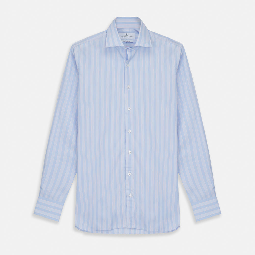 Pink and Blue Stripe Tailored Fit Shirt with Kent Collar