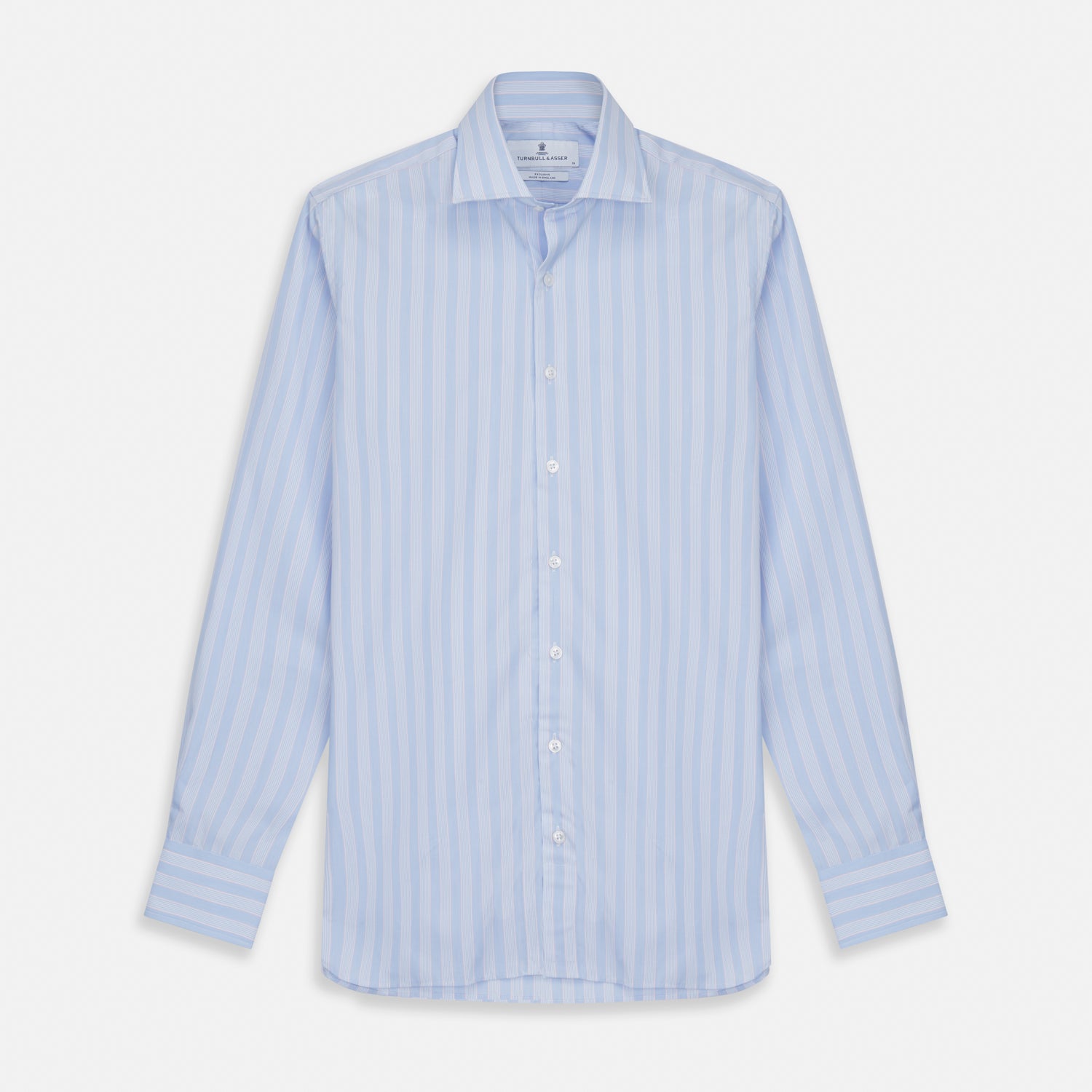 View 1 of product Pink and Blue Stripe Tailored Fit Shirt with Kent Collar
