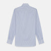 View 5 of product Sky Blue and White Stripe Tailored Fit Shirt with Kent Collar and 2-Button Cuffs