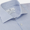 View 2 of product Sky Blue and White Stripe Tailored Fit Shirt with Kent Collar and 2-Button Cuffs