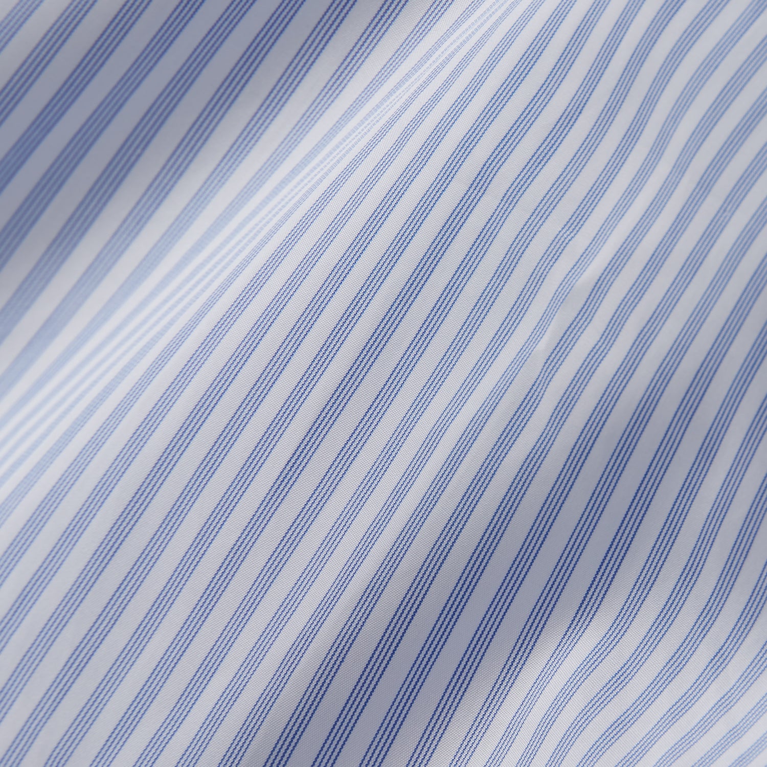 View 4 of product Sky Blue and White Stripe Tailored Fit Shirt with Kent Collar and 2-Button Cuffs