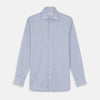 View 1 of product Sky Blue and White Stripe Tailored Fit Shirt with Kent Collar and 2-Button Cuffs