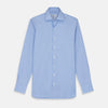 View 1 of product Powder Blue Stripe Tailored Fit Shirt with Kent Collar and 2-Button Cuffs
