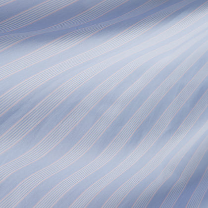 Pink and Blue Stripe Tailored Fit Shirt with Kent Collar Image 3
