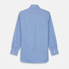 View 5 of product Oxford Blue Fancy Stripe Tailored Fit Shirt with Kent Collar and 2-Button Cuffs