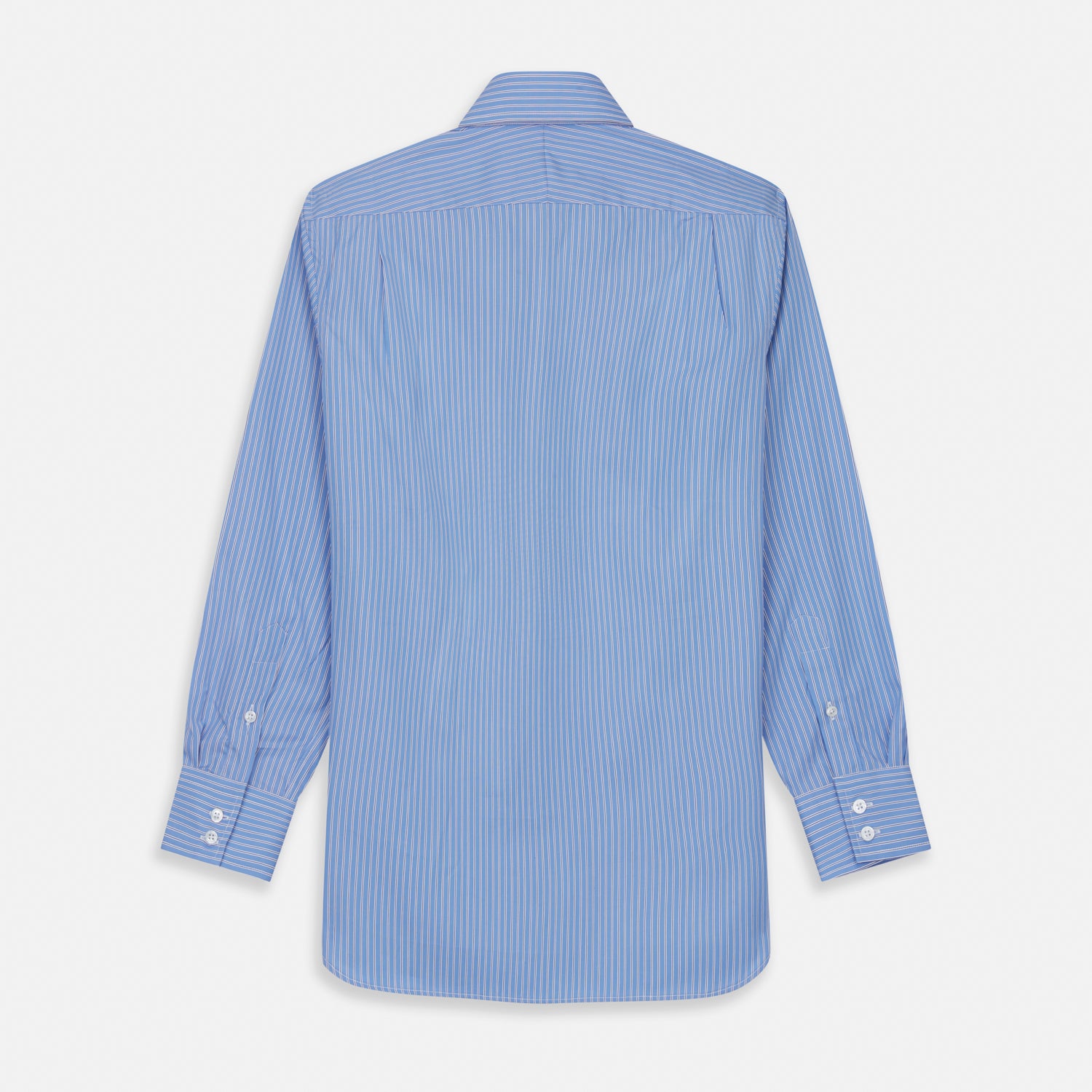 View 5 of product Oxford Blue Fancy Stripe Tailored Fit Shirt with Kent Collar and 2-Button Cuffs