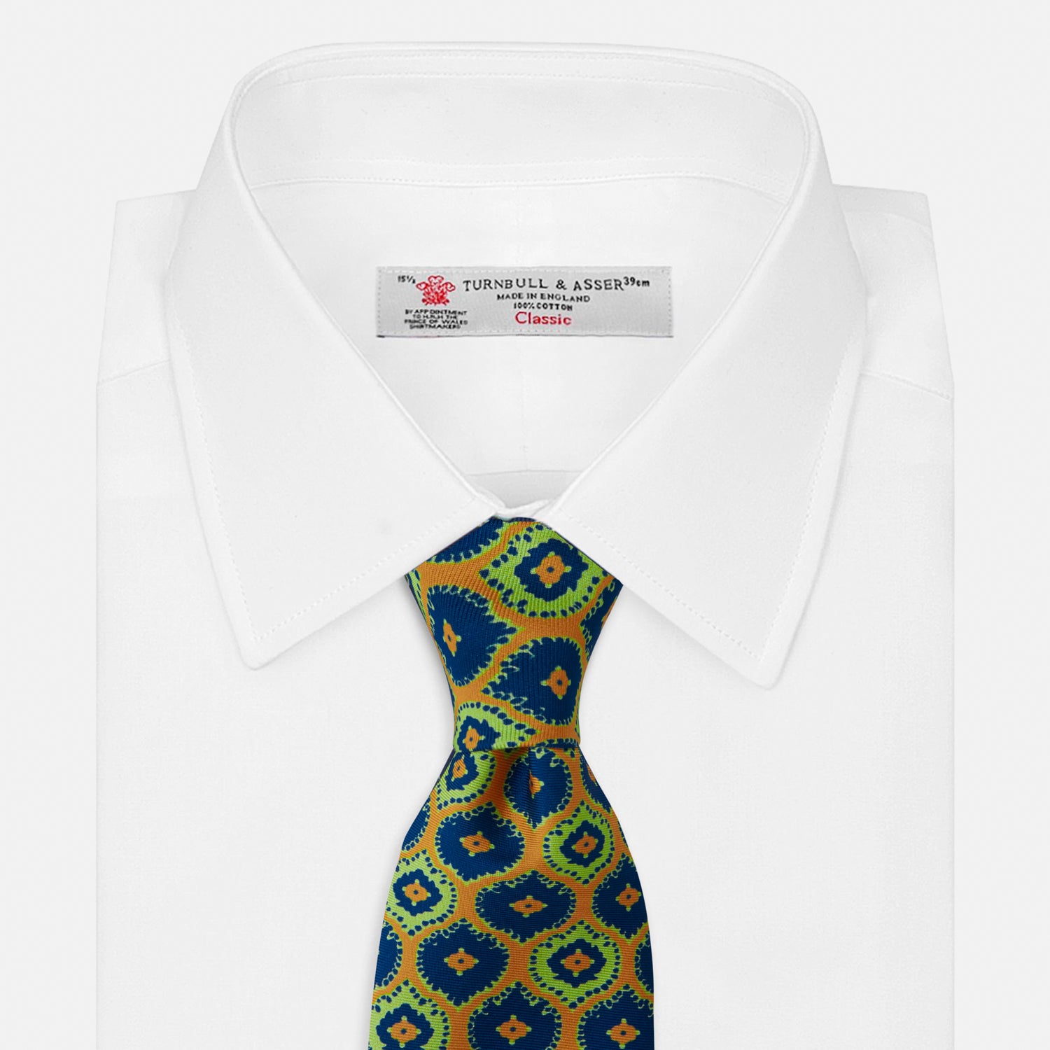 View 2 of product Yellow Medallion Printed Silk Tie