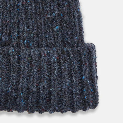 Navy Donegal Ribbed Merino Hat Image 1
