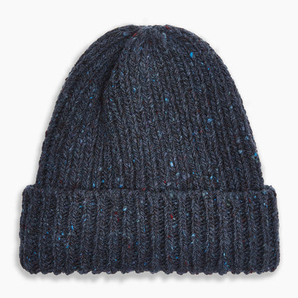 Navy Donegal Ribbed Merino Hat Image 2