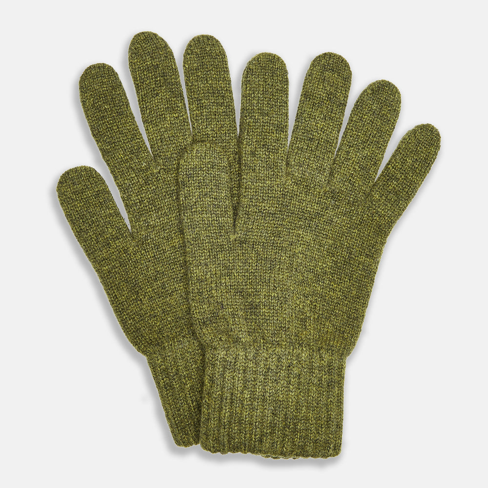 Green Multi Cashmere Gloves Turnbull Asser
