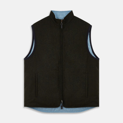 Dark Green Anderson Reversible Gilet Image 1