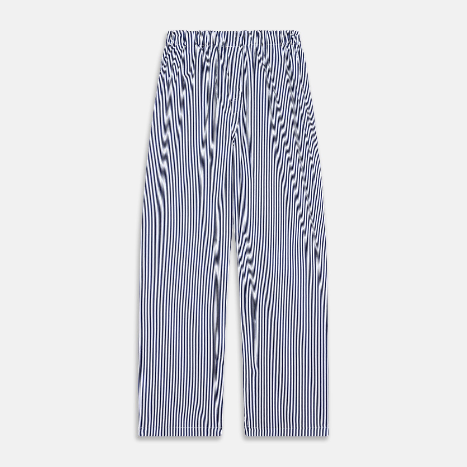 View 5 of product Navy & White Stripe Cotton Modern Pyjama Set