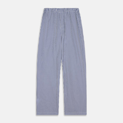 Navy & White Stripe Cotton Modern Pyjama Set Image 4