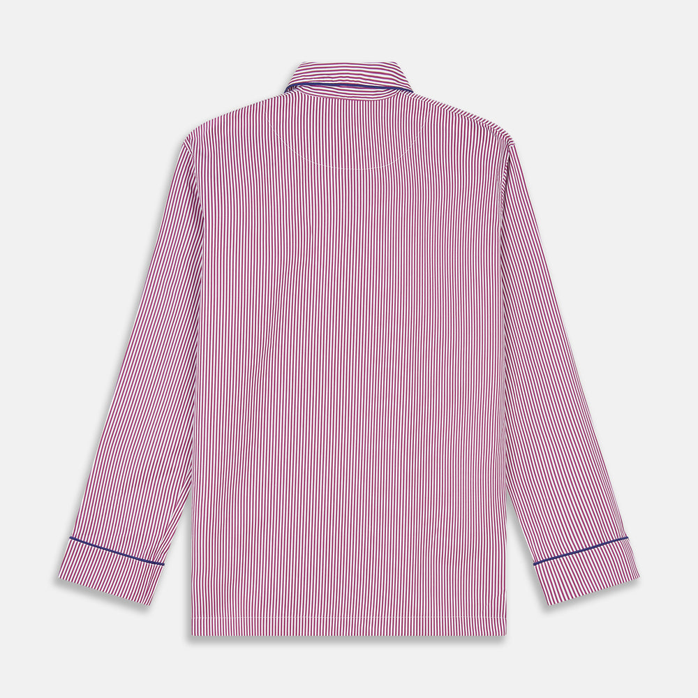 Purple & White Stripe Cotton Modern Pyjama Set