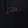 View 3 of product Navy Multi Camo Birds Wool Twill Pocket Square