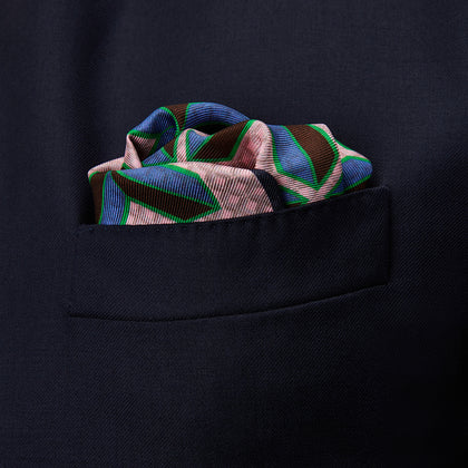 Pink Multi Crosses Double-Faced Silk Pocket Square Image 2