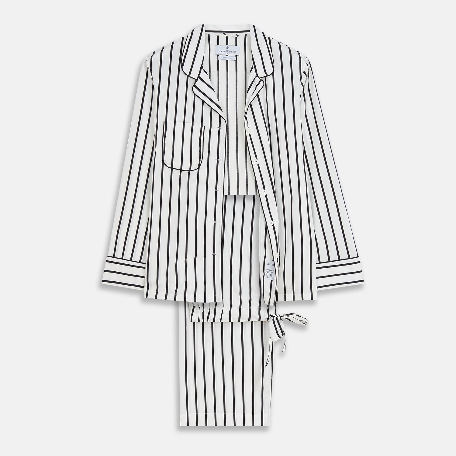 View 2 of product Black & White Stripe Harriet Women’s Pyjama Set