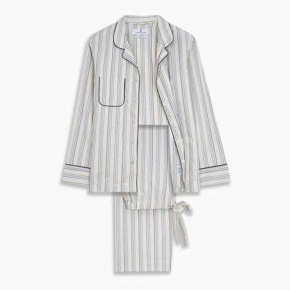 Green Multi Stripe Harriet Women’s Pyjama Set Image 6