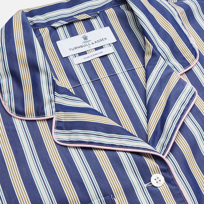 Blue Multi Stripe Harriet Women’s Pyjama Set Image 4