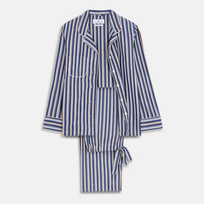 Blue Multi Stripe Harriet Women’s Pyjama Set Image 1