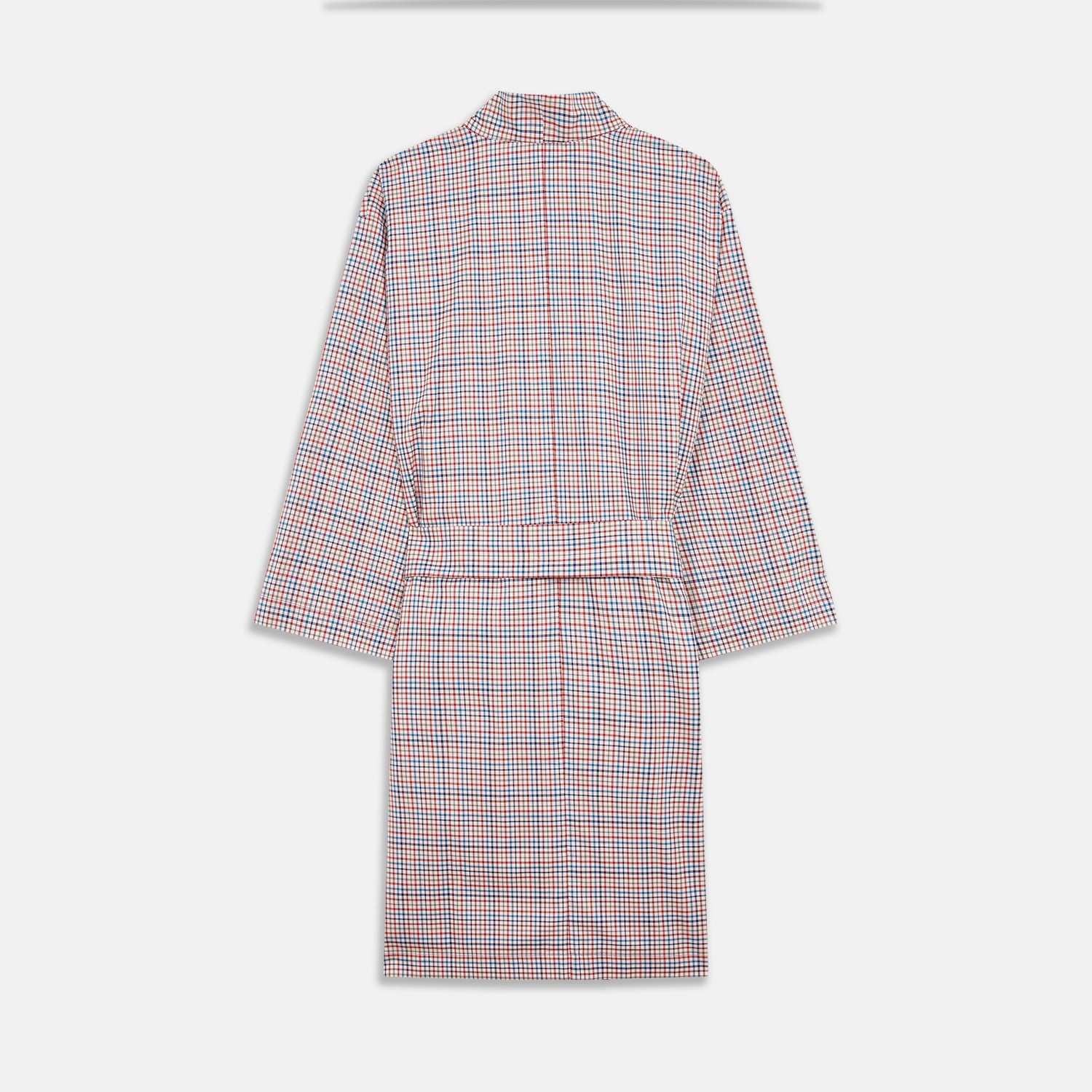 View 4 of product Burgundy Multi Check Cotton Kimono Gown