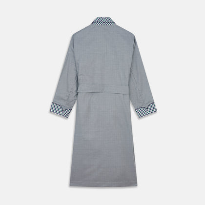Green Multi Check Contrast Cotton Gown Image 4