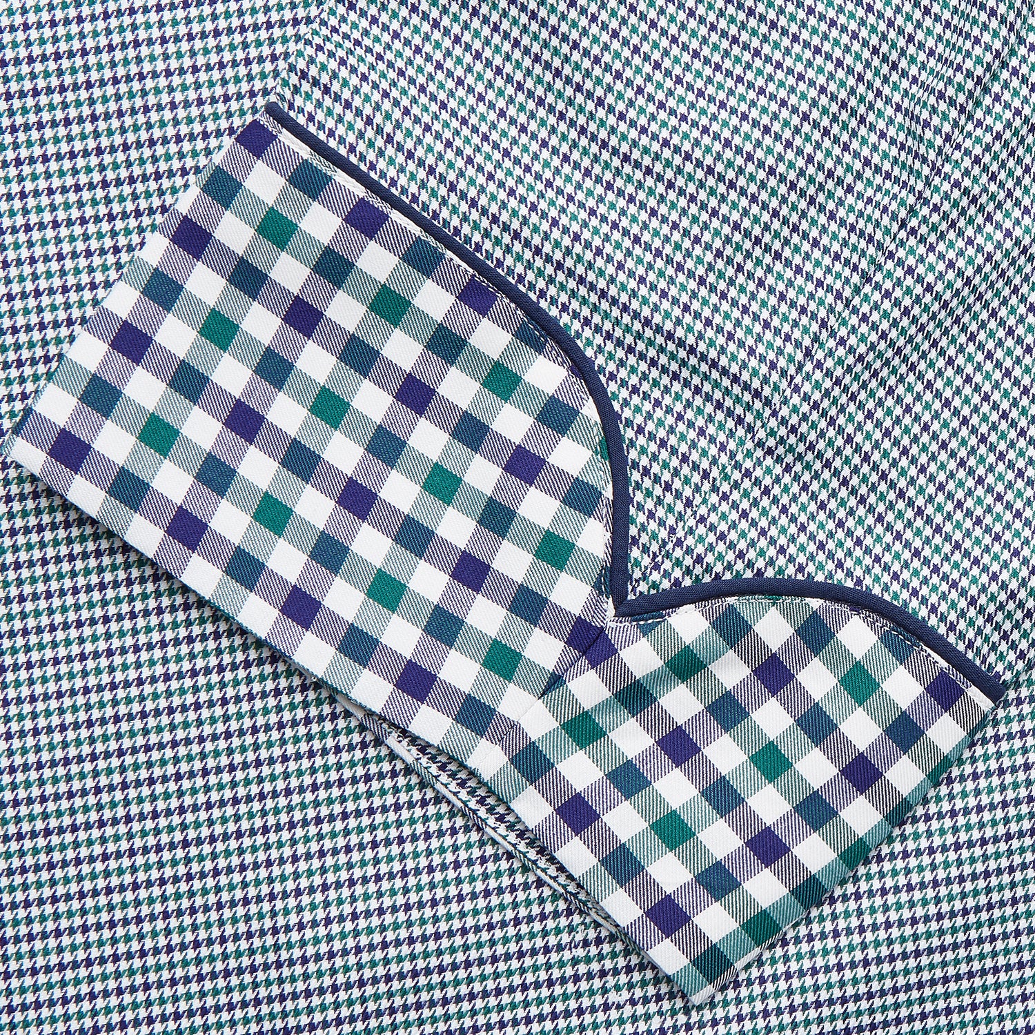 View 3 of product Green Multi Check Contrast Cotton Gown