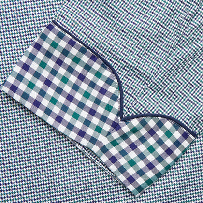 Green Multi Check Contrast Cotton Gown Image 2